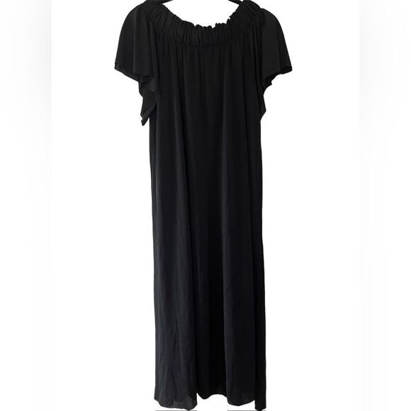Zara NWT Off The Shoulder Mesh Maxi Dress Size Small Flutter Sleeves - Picture 1 of 7